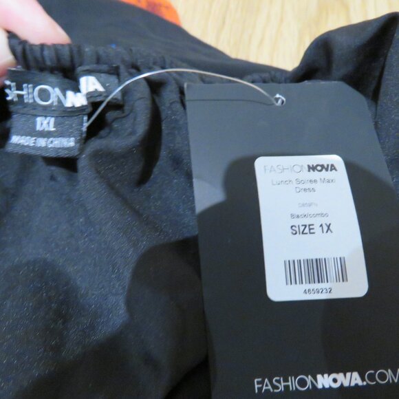 FASHION NOVA Lunch Soiree Floral Maxi Dress Evening Cocktail - Size 1X NWT - Picture 14 of 15